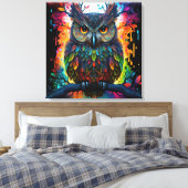 Psychedelische Fantasie Hippy Owl Leinwanddruck (Insitu (Schlafzimmer))