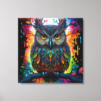 Psychedelische Fantasie Hippy Owl Leinwanddruck