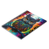 Psychedelische Fantasie Hippy Owl Notizblock (Linke Seite)