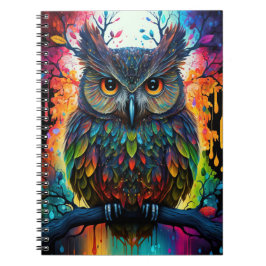 Psychedelische Fantasie Hippy Owl Notizblock