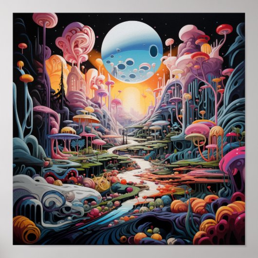 Psychedelische Fantasie Poster (Vorne)