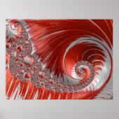 Psychedelische Fantasie Striped Red White Spiral Poster (Vorne)