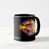 Psychedelische Fantasy Exotic Fraktal Vivid Eagle Tasse (VorderseiteRechts)