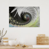 Psychedelische Fantasy Spiral Groovy Fraktal Art Poster (Küche)