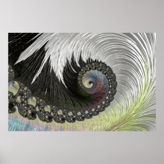 Psychedelische Fantasy Spiral Groovy Fraktal Art Poster (Vorne)