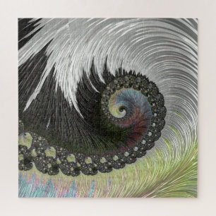 Psychedelische Fantasy Spiral Groovy Fraktal Art Puzzle