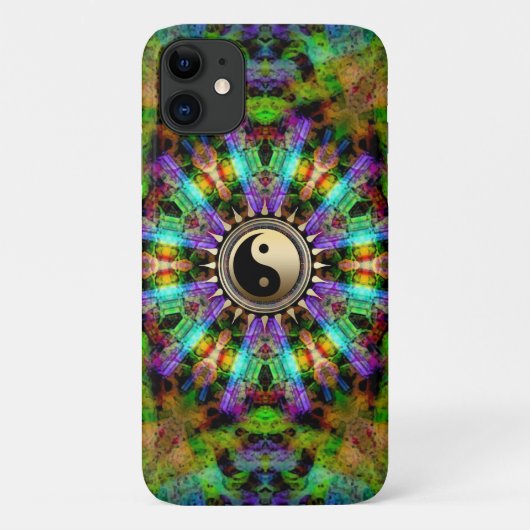 Psychedelische Farben Gold YinYang iPhone4 Fall Case-Mate iPhone Hülle (Rückseite)