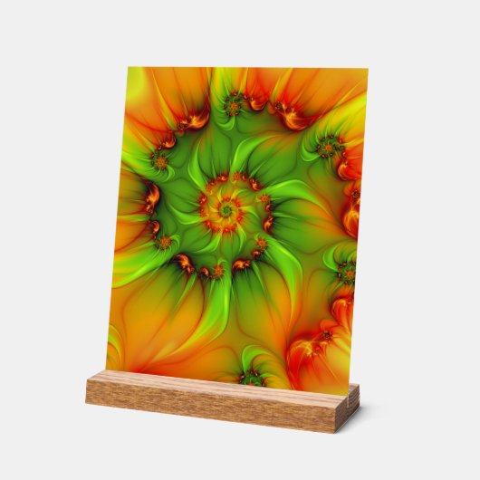 Psychedelische Farben Modernes Abstraktes Fraktal  Acrylschild (Winkel)