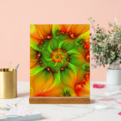 Psychedelische Farben Modernes Abstraktes Fraktal  Acrylschild (Hochzeit)