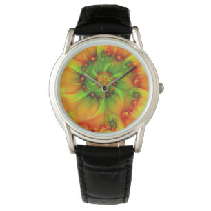 Psychedelische Farben Modernes Abstraktes Fraktal  Armbanduhr