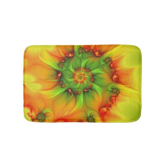 Psychedelische Farben Modernes Abstraktes Fraktal  Badematte (Vorderseite)