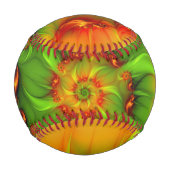 Psychedelische Farben Modernes Abstraktes Fraktal  Baseball (Rückseite)