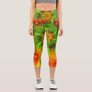 Psychedelische Farben Modernes Abstraktes Fraktal  Capri Leggings