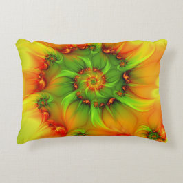 Psychedelische Farben Modernes Abstraktes Fraktal  Dekokissen