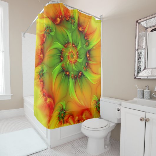 Psychedelische Farben Modernes Abstraktes Fraktal  Duschvorhang (Beispiel)