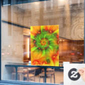 Psychedelische Farben Modernes Abstraktes Fraktal Fensteraufkleber (Café-Fenster)