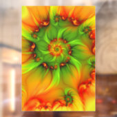 Psychedelische Farben Modernes Abstraktes Fraktal Fensteraufkleber (Blatt 2)