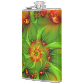 Psychedelische Farben Modernes Abstraktes Fraktal Flachmann (Links)