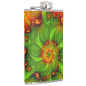 Psychedelische Farben Modernes Abstraktes Fraktal Flachmann (Rechts)