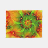 Psychedelische Farben Modernes Abstraktes Fraktal  Fleecedecke (Vorderseite (Horizontal))