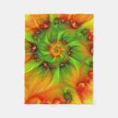 Psychedelische Farben Modernes Abstraktes Fraktal  Fleecedecke (Vorderseite)