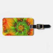 Psychedelische Farben Modernes Abstraktes Fraktal Gepäckanhänger (Vorderseite horizontal)