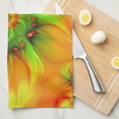 Psychedelische Farben Modernes Abstraktes Fraktal  Geschirrtuch (Viertel Falte)