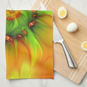 Psychedelische Farben Modernes Abstraktes Fraktal  Geschirrtuch (Viertel Falte)