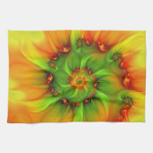 Psychedelische Farben Modernes Abstraktes Fraktal  Geschirrtuch (Horizontal)