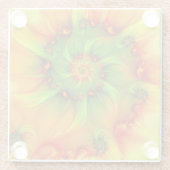 Psychedelische Farben Modernes Abstraktes Fraktal  Glasuntersetzer (Rückseite)