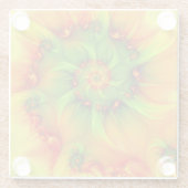 Psychedelische Farben Modernes Abstraktes Fraktal  Glasuntersetzer (Rückseite)