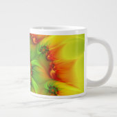 Psychedelische Farben Modernes Abstraktes Fraktal Jumbo-Tasse (Rechts)