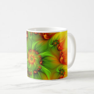 Psychedelische Farben Modernes Abstraktes Fraktal Kaffeetasse