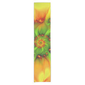 Psychedelische Farben Modernes Abstraktes Fraktal Kurzer Tischläufer (Vorderseite)