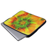 Psychedelische Farben Modernes Abstraktes Fraktal Laptopschutzhülle (Vorne Knopf)