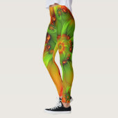 Psychedelische Farben Modernes Abstraktes Fraktal Leggings (Links)