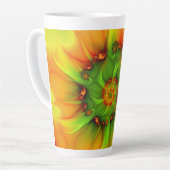Psychedelische Farben Modernes Abstraktes Fraktal  Milchtasse (Linke Ecke)