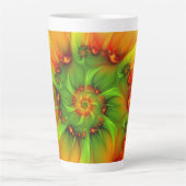 Psychedelische Farben Modernes Abstraktes Fraktal  Milchtasse (Vorderseite)