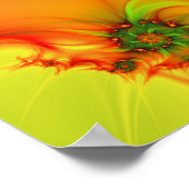 Psychedelische Farben Modernes Abstraktes Fraktal  Poster (Ecke)