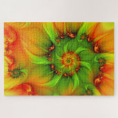 Psychedelische Farben Modernes Abstraktes Fraktal Puzzle (Horizontal)