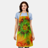 Psychedelische Farben Modernes Abstraktes Fraktal  Schürze (Getragen)