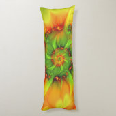 Psychedelische Farben Modernes Abstraktes Fraktal Seitenschläferkissen (Rückseite (Vertikal))