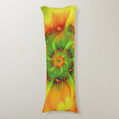 Psychedelische Farben Modernes Abstraktes Fraktal Seitenschläferkissen (Vorderseite Vertikal)