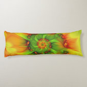 Psychedelische Farben Modernes Abstraktes Fraktal Seitenschläferkissen (Rückseite)