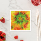 Psychedelische Farben Modernes Abstraktes Fraktal Serviette (Beispiel)