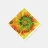 Psychedelische Farben Modernes Abstraktes Fraktal Serviette (Ecke)