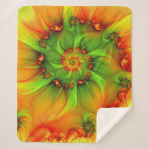 Psychedelische Farben Modernes Abstraktes Fraktal Sherpadecke