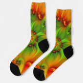 Psychedelische Farben Modernes Abstraktes Fraktal  Socken (Linkes Detail)