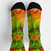 Psychedelische Farben Modernes Abstraktes Fraktal  Socken (Oben)