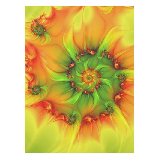 Psychedelische Farben Modernes Abstraktes Fraktal  Tischdecke (Vorderseite)